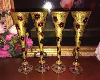 HANDPAINTED GLASSES $30