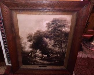 LARGE SIGNED MARKET CART ENGRAVING THOMAS GAINSBOROUGH  