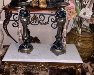 $60 MARBLE TOP ITALIAN BENCH - NOT A LIGHTWEIGHT PIECE