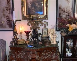  MARBLE TOP CONSOLE  $850 PICTURES PRICED SEPERATELY