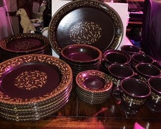 VINTAGE FRANSICAN JACOBEAN STONEWARE SET....BEAUTFUL $100