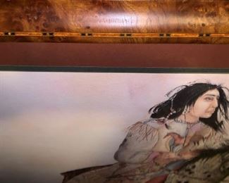 SIGNED LARGE CAROL GRIGGS  NATIVE AMERICAN FRAMED  $165