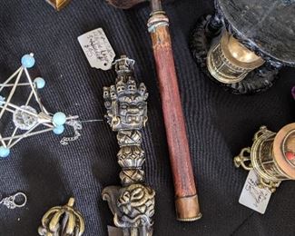 Vintage Buddist Prayer Wheels, Etc.