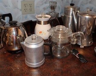 ASSORTED COFFEE POTS