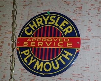 VINTAGE METAL CHRYSLER SIGN