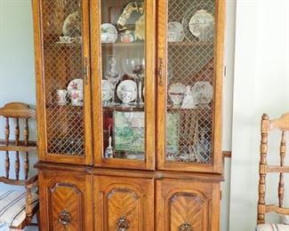 HUTCH WITH MATCHING TABLE AND CHAIRS