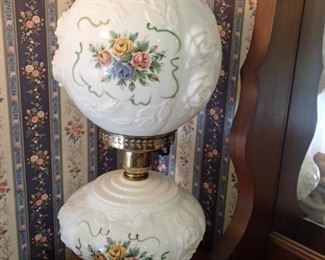 GONE WITH THE WIND MILK GLASS LAMP