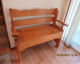 OAK BENCH WITH STORAGE