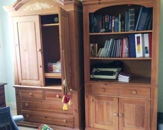 matching tv  armoire and bookshelf