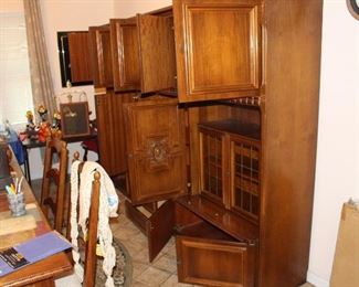1970s German Schrank storage wall unit.