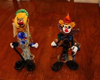 Italian Murano Glass Clowns.