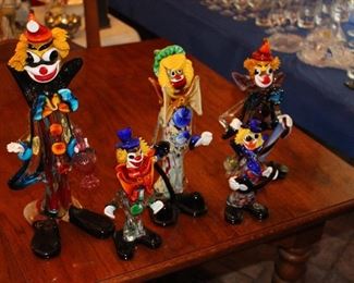 Italian Murano Glass Clowns.