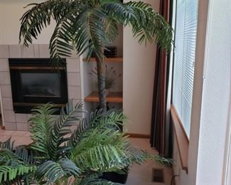 Two Potted Faux Palms