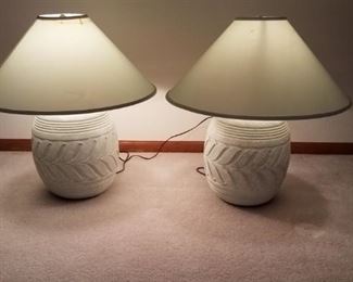 Wide Base Plaster Lamp Set