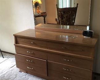 50s dresser with mirror all wood