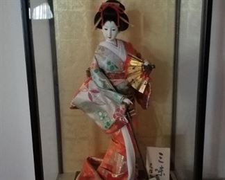 Japanese porcelain doll in case
