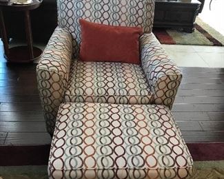 Matching chair and ottoman