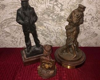 Navy Bronze Statues, Signed