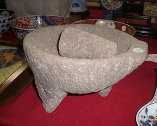 volcanic stone mortar pestle