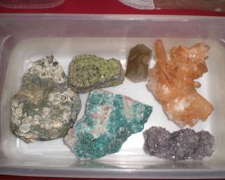 nice collection cf crystals including citrine, amethyst, etc.