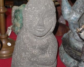 very old 14" volcanic stone Burmese Buddka