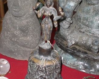 Shiva bronze temple bell with chain