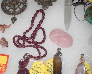 ruby pendant with ruby beads and more