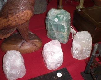 salt lamp and candle holders
