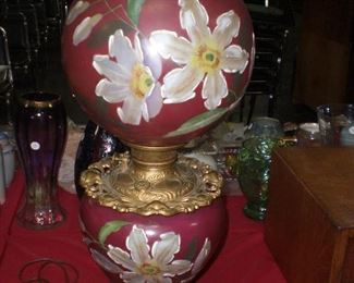 Art Nouveau Gone with the wind parlor lamp 