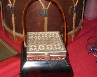 tortoise Lucite hand bag