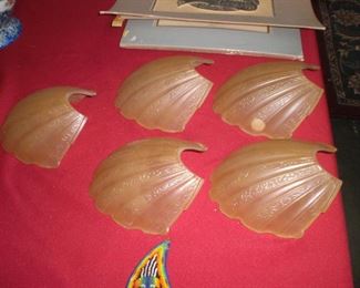 5 art glass slipper shades
