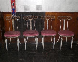 Italian Regency garden chairs with lyre backs