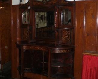 fantastic laminated rosewood 71/2' eterge  with beveled mirrors