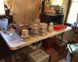 Misc china, glass ware, vintage baby dishes