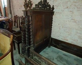 Gorgeous antique barley twist beds