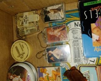 Nude girly advertising items lighters and more