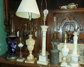 Beautiful selection of alabaster lamps