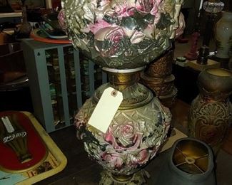 Beautiful Goofus Glass Lamp