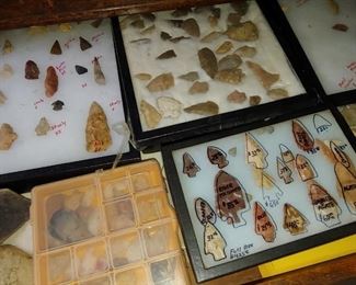 Hundreds and hundreds of arrowheads will be sold via sealed bid auction. Sealed beds start at $500 FOR ALL arrowheads that are not already priced. Just put your bid in an envelope hand the info one of the cashiers and the bids will be opened at 2 p.m. the last day of the sale