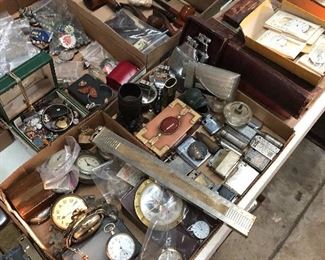 Clocks watches cigarette lighters and more