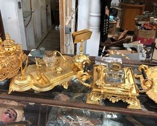 Gorgeous vintage inkwells