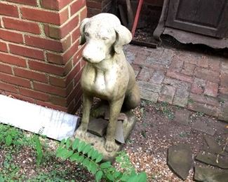 Outdoor statue concrete dog