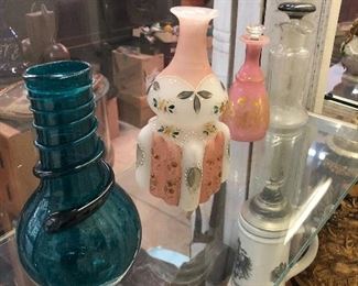 Lots of Victorian glassware and Bottles perfume bottles and more