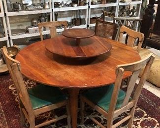 Table and matching lazy Susan