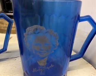 Cobalt Shirley Temple cup and creamer