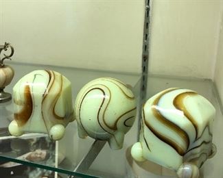 ANTIQUE SLAG AKRO AGATE GLASS CIGAR LIGHTER W/O LIGHTHER