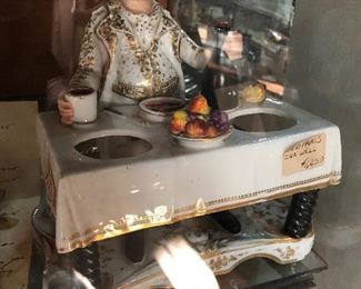 Vintage pair of Oriental inkwells