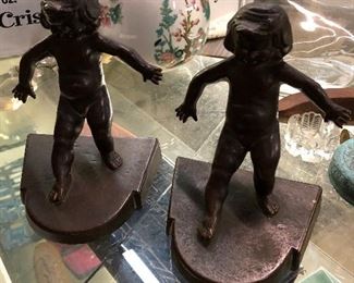 Early bronze bookends children