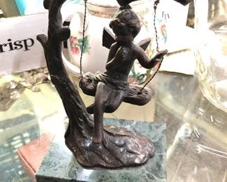 Gorgeous signed bronze on marble base