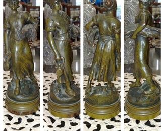 French 
Titled: Glaneuse 
Medium: Bronze
Dimensions: 
Height: 7.5"
Artist signed Maurice Constant